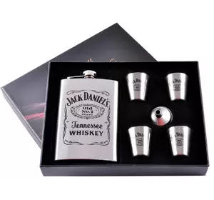 Подарунковий набір 6в1 фляга, 4 чарки, лійка 'Jack Daniels' DJH-0116