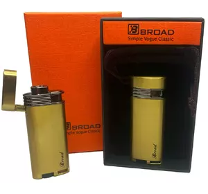 Креативна запальничка вітрозахисна в подарунковій коробці ????(Турбо полум'я????) BROAD HL-405 Gold