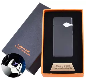 Електроімпульсна запальничка в подарунковій коробці Lighter (USB) №5004 Black
