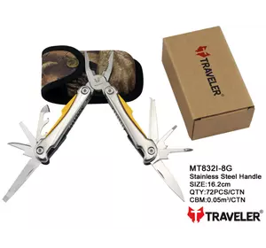 Багатофункціональний ніж (мультитул) Traveler 16,2см (72шт/ящ) MT832-1