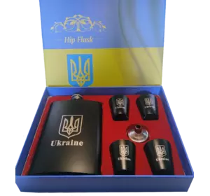 Подарунковий набір з флягою для чоловіків Ukraine ???????? 6х1 TZ-14