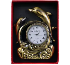 Запальничка подарункова з годинником Дельфіни №4373