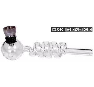 Скляна трубка-випарювач із охолодженням D&K Oil-pipe (14см) «Спіраль» DK-8569