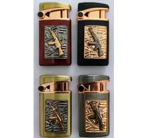 Газова запальничка "Зброя" (Турбо полум'я ????, подарункова коробка ????) Jiebao Lighter HL-502 Black