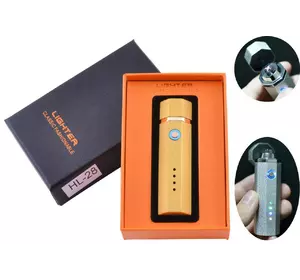 Електроімпульсна запальничка в подарунковій упаковці Lighter (Подвійна блискавка, USB) HL-28 Gold