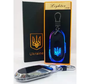 Електрична запальничка - брелок Україна (з USB-зарядкою та підсвічуванням⚡️) HL-474 Silver