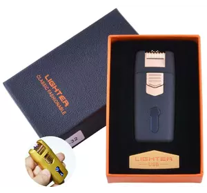 Запальничка в подарунковій коробці Lighter (Подвійна блискавка) HL-32 Black