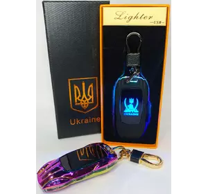 Електрична запальничка - брелок Україна (з USB-зарядкою та підсвічуванням⚡️) HL-470 Colorful