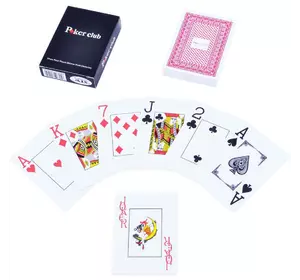 Карти гральні пластикові «Poker Club» (Червона Сорочка) №408-9 / 25395-3