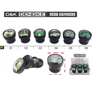 Гріндер D&K 'CANNABIS' ☘️ (чотири секції), 5,0см*4,2см DK-5831-D4