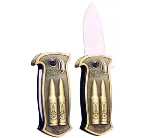 Запальничка газова з ножем "Патрони АК-47 " (Турбо полум'я ????) HL-523-2