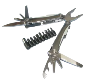 Багатофункціональний ніж (мультитул) з комплектом біт Traveler 16,2см (72шт/ящ) MT832ID-8G сірий