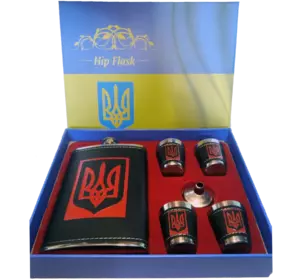 Подарунковий набір з флягою для чоловіків Ukraine ???????? 6х1 TZ-15