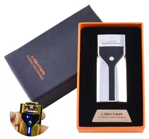 Запальничка в подарунковій коробці Lighter (Подвійна блискавка) HL-50 Silver