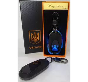 Електрична запальничка - брелок Україна (з USB-зарядкою та підсвічуванням⚡️) HL-473 Black mate