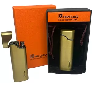 Креативна запальничка вітрозахисна в подарунковій коробці ????BROAD (Турбо полум'я????) HL-401 Gold
