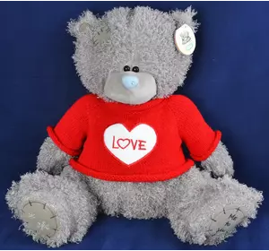 М'яка іграшка Ведмедик Тедді в кофті LOVE ❤️ (37 см, ГП) №1565-37