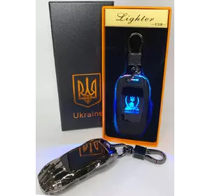 Електрична запальничка - брелок Україна (з USB-зарядкою та підсвічуванням⚡️) HL-470 Black