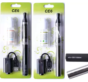Электронная сигарета + жидкость CE6 1100мАч (блистерная упаковка) EC-007-1