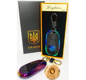 Електрична запальничка - брелок Україна (з USB-зарядкою та підсвічуванням⚡️) HL-468 Colorful